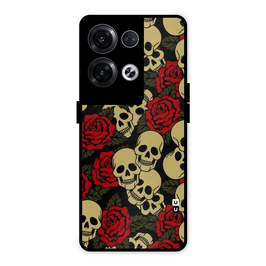 Skulled Roses Metal Back Case for Oppo Reno8 Pro 5G