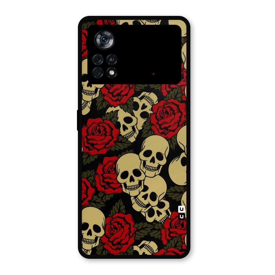 Skulled Roses Metal Back Case for Poco X4 Pro 5G