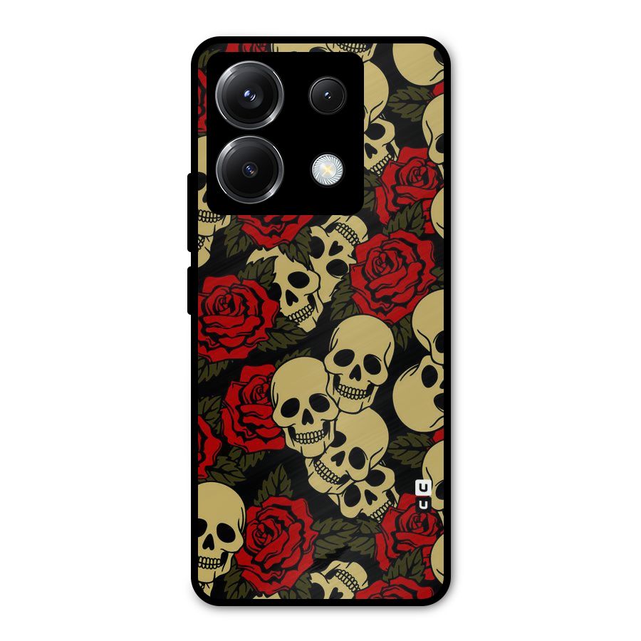 Skulled Roses Metal Back Case for Poco X6