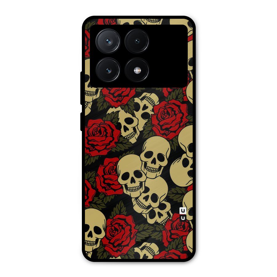 Skulled Roses Metal Back Case for Poco X6 Pro