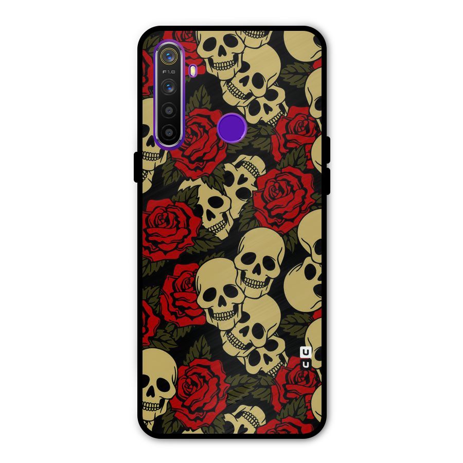 Skulled Roses Metal Back Case for Realme 5i