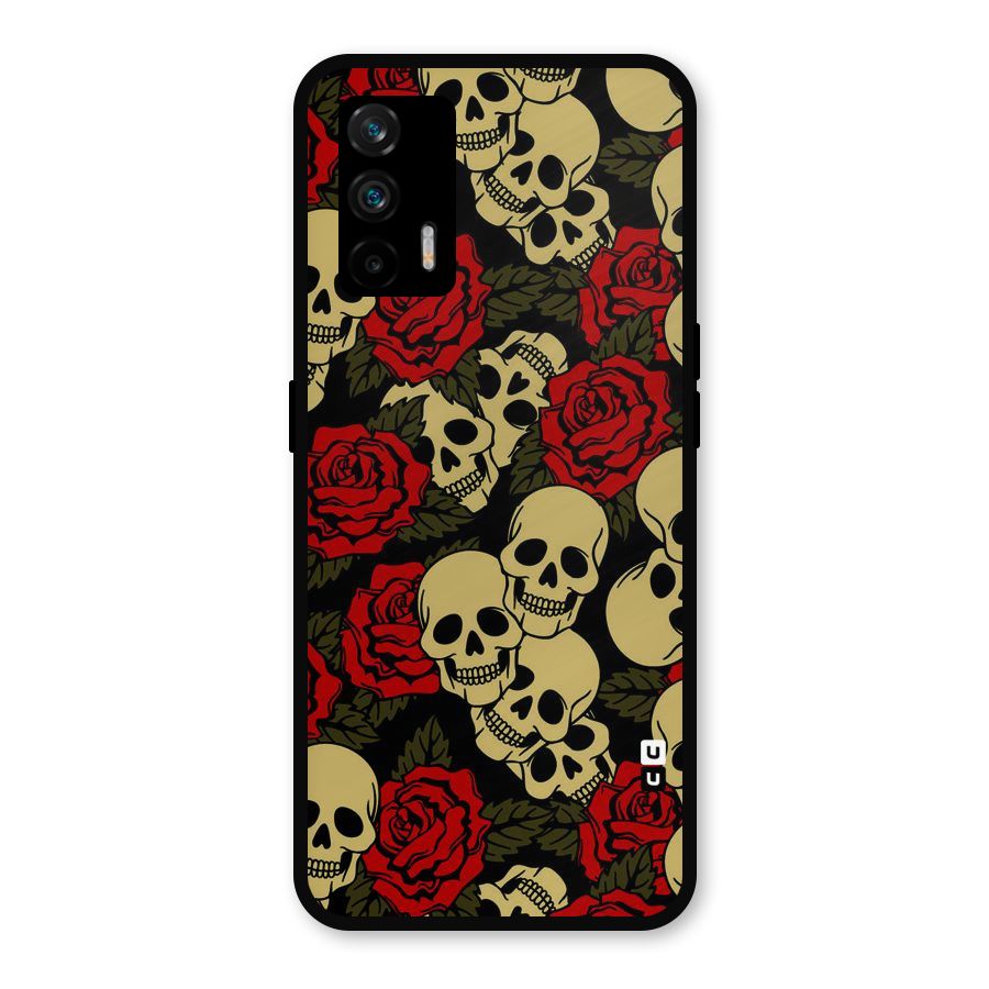 Skulled Roses Metal Back Case for Realme GT 5G
