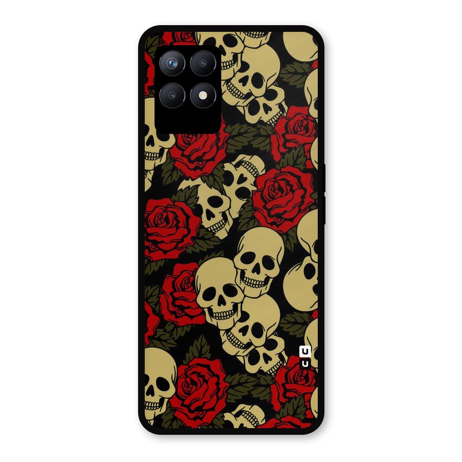Skulled Roses Metal Back Case for Realme Narzo 50