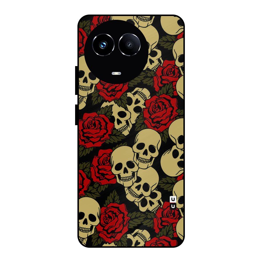 Skulled Roses Metal Back Case for Realme Narzo 60X