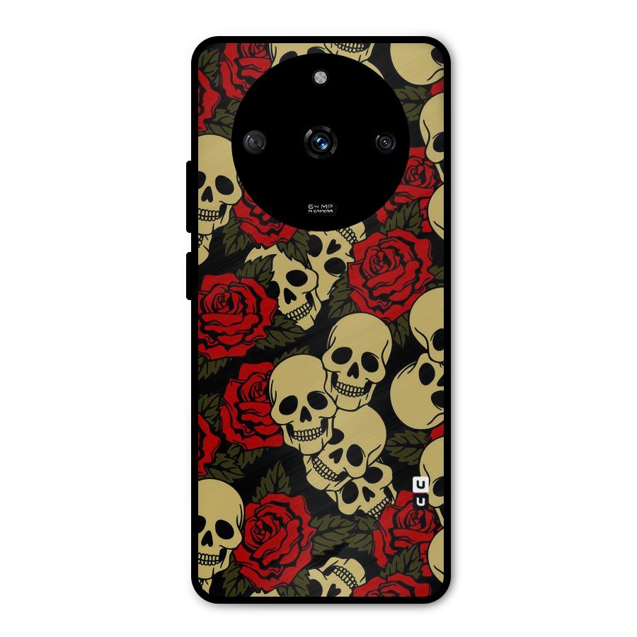 Skulled Roses Metal Back Case for Realme Narzo 60 5G