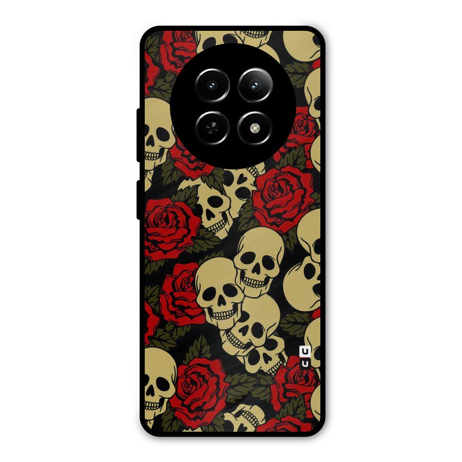 Skulled Roses Metal Back Case for Realme Narzo N65