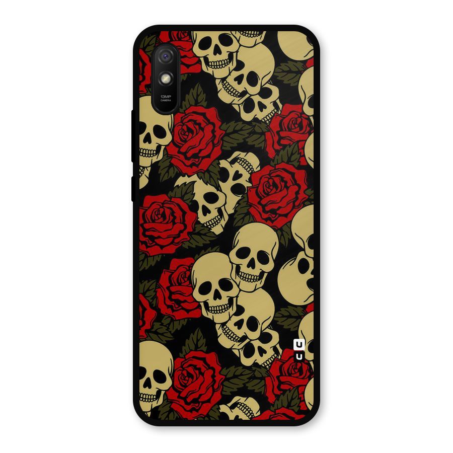 Skulled Roses Metal Back Case for Redmi 9a