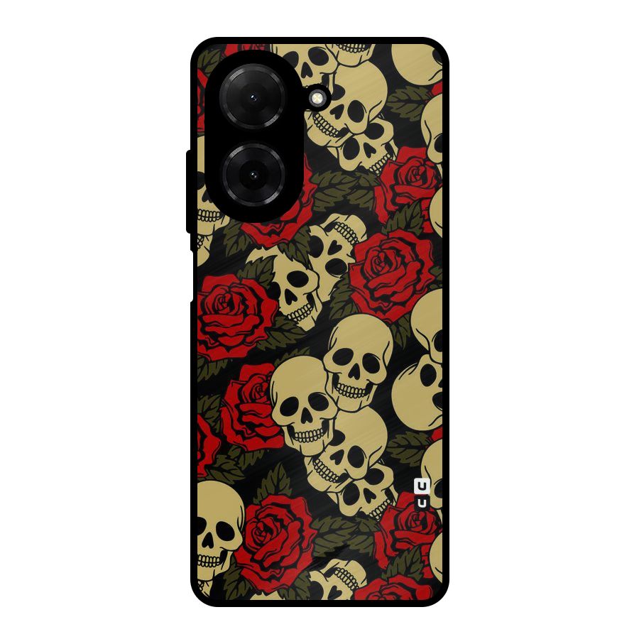 Skulled Roses Metal Back Case for Redmi A5 4G