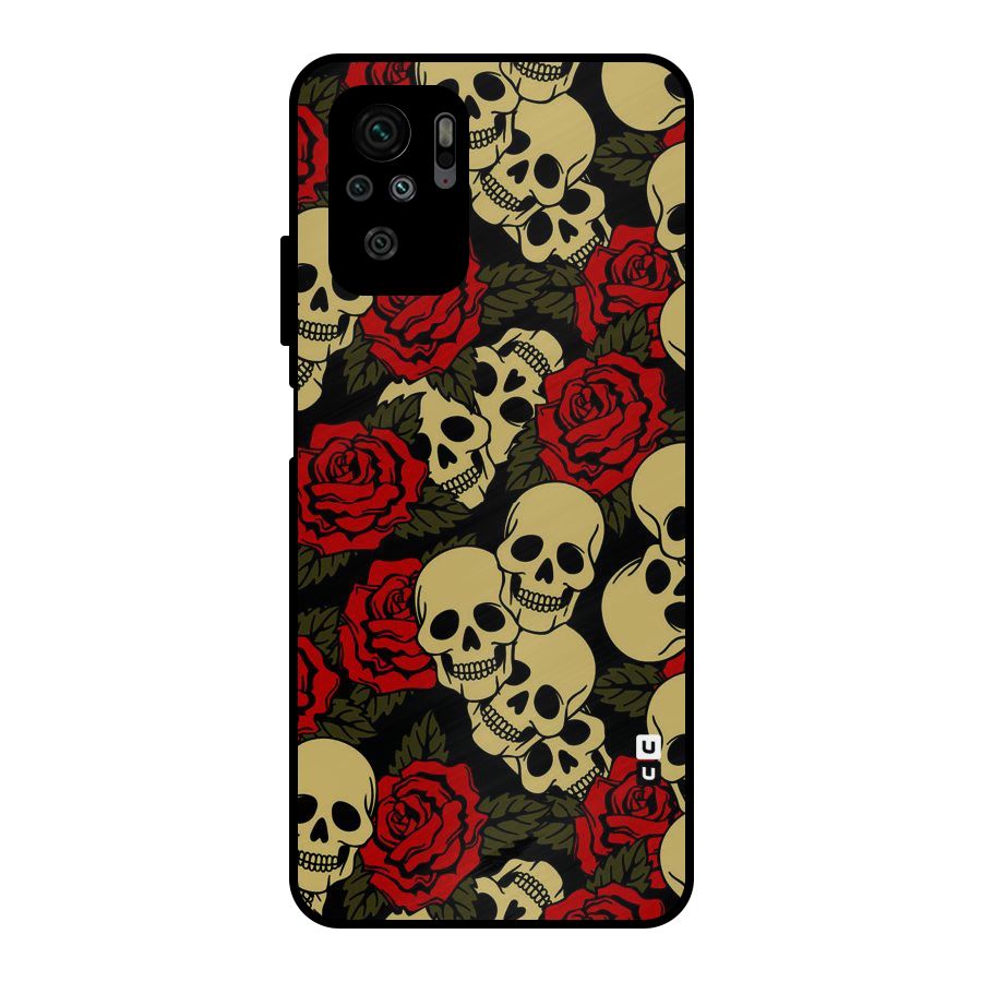 Skulled Roses Metal Back Case for Redmi Note 10S