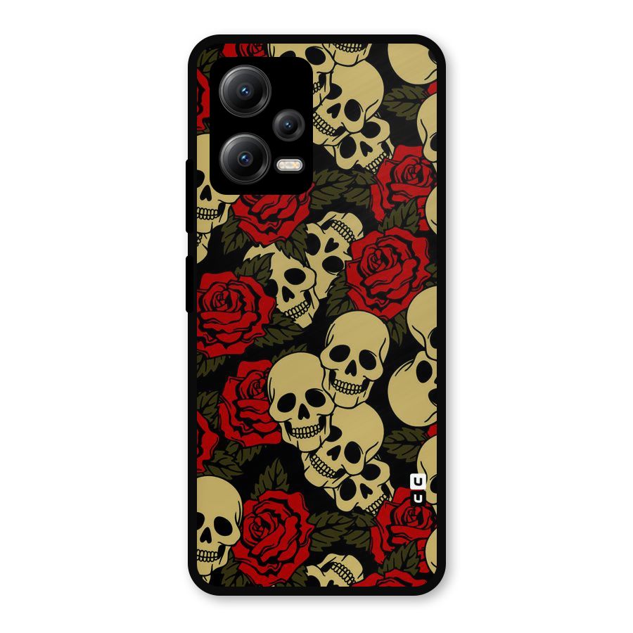 Skulled Roses Metal Back Case for Redmi Note 12 5G