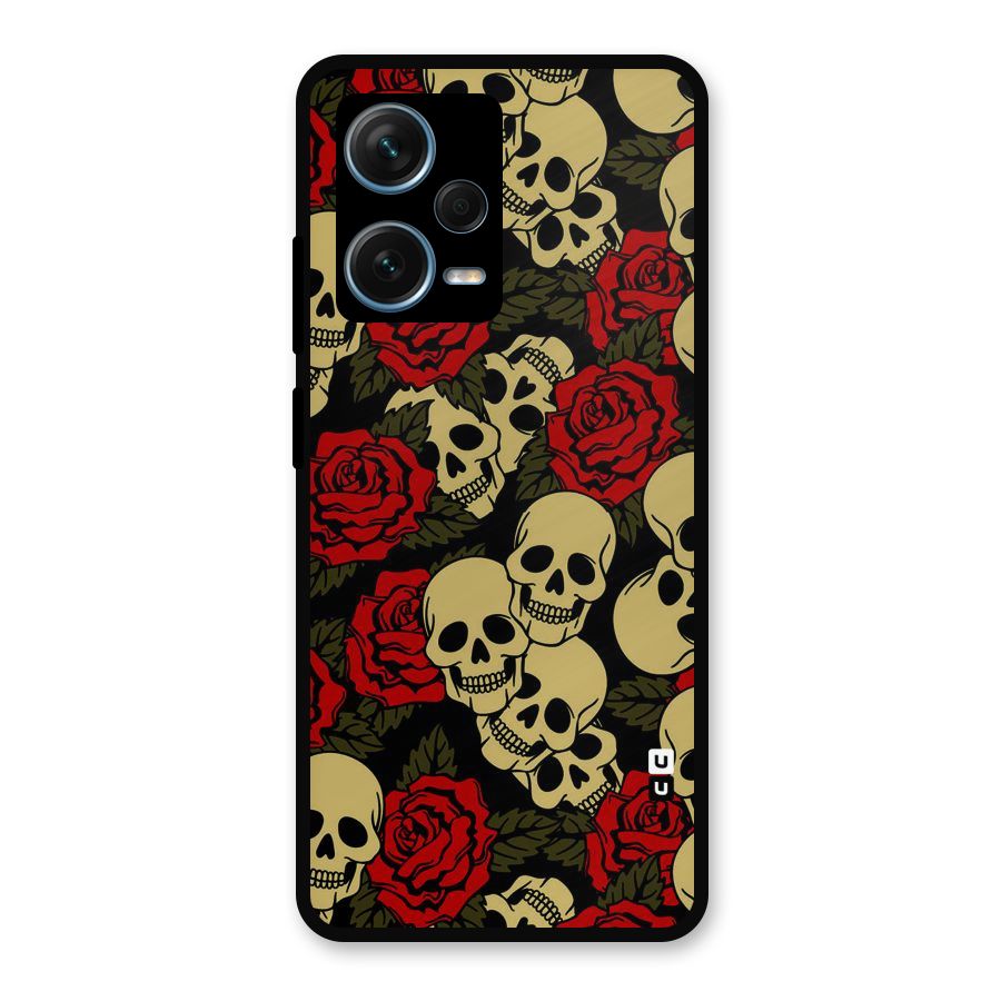Skulled Roses Metal Back Case for Redmi Note 12 Pro Plus 5G
