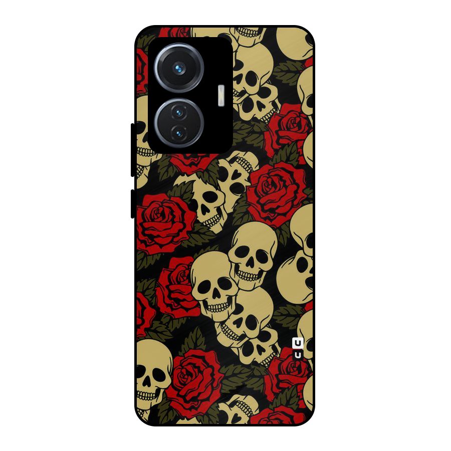 Skulled Roses Metal Back Case for Vivo T1 44W