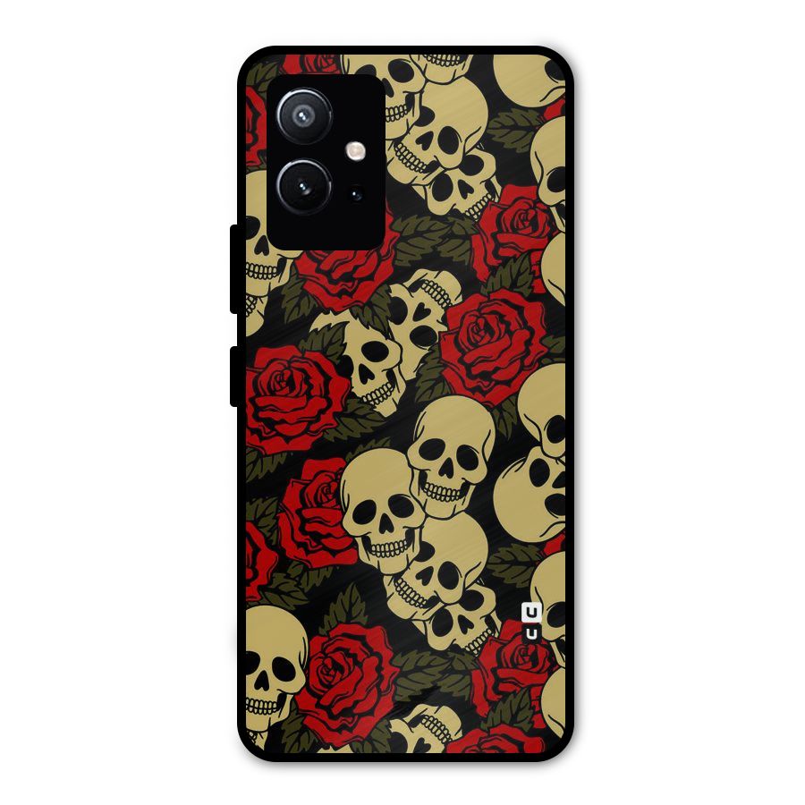 Skulled Roses Metal Back Case for Vivo T1 5G
