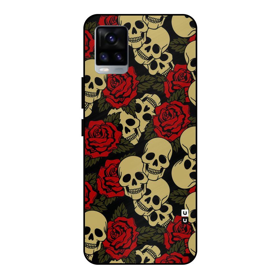 Skulled Roses Metal Back Case for Vivo V20