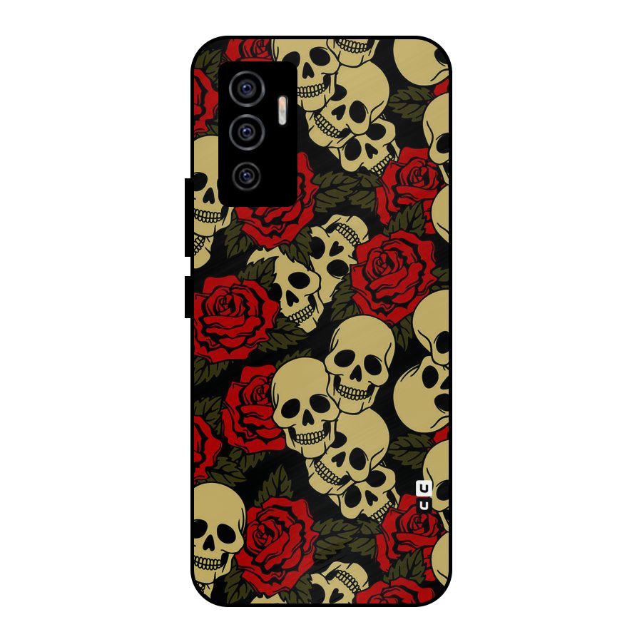 Skulled Roses Metal Back Case for Vivo V23e