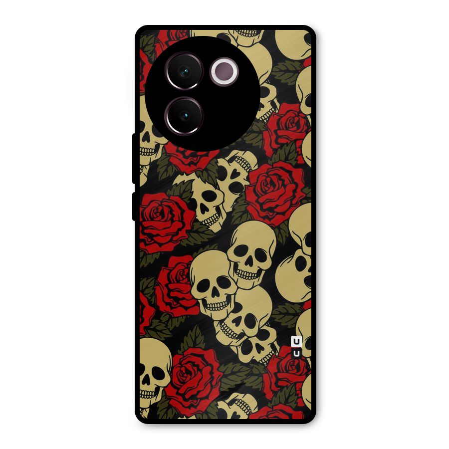 Skulled Roses Metal Back Case for Vivo V30e
