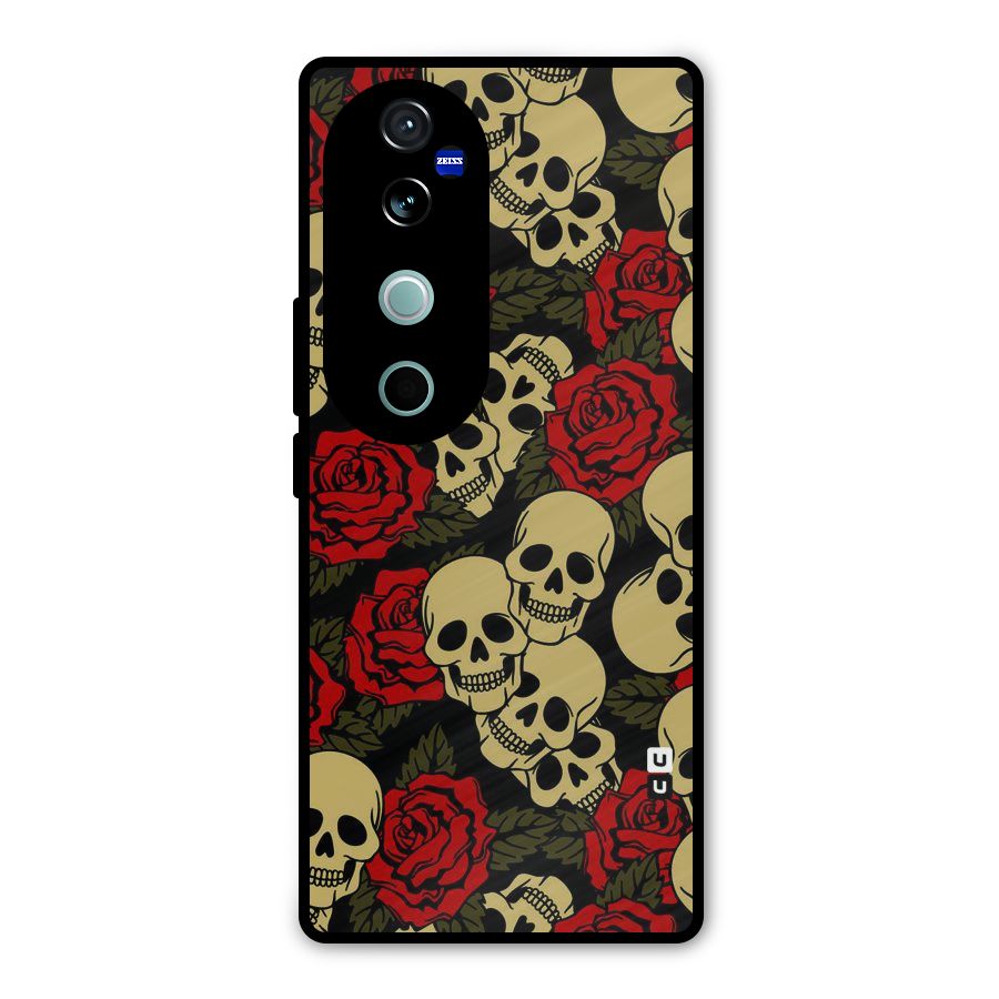 Skulled Roses Metal Back Case for Vivo V40