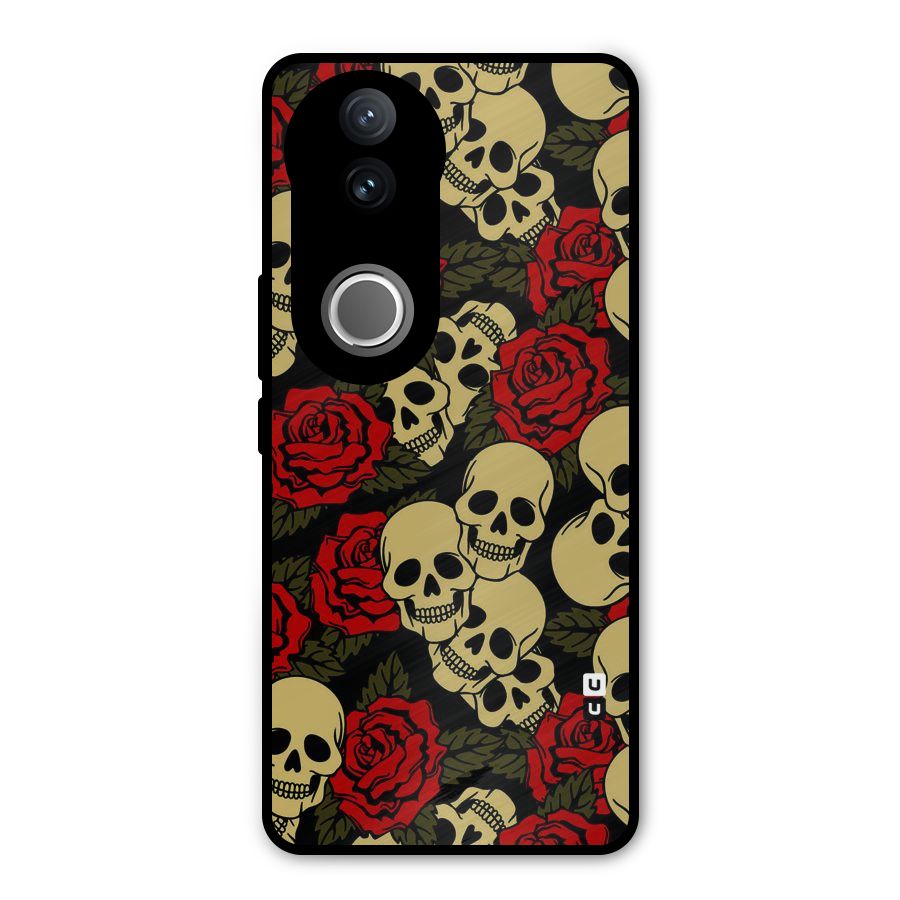 Skulled Roses Metal Back Case for Vivo V50e