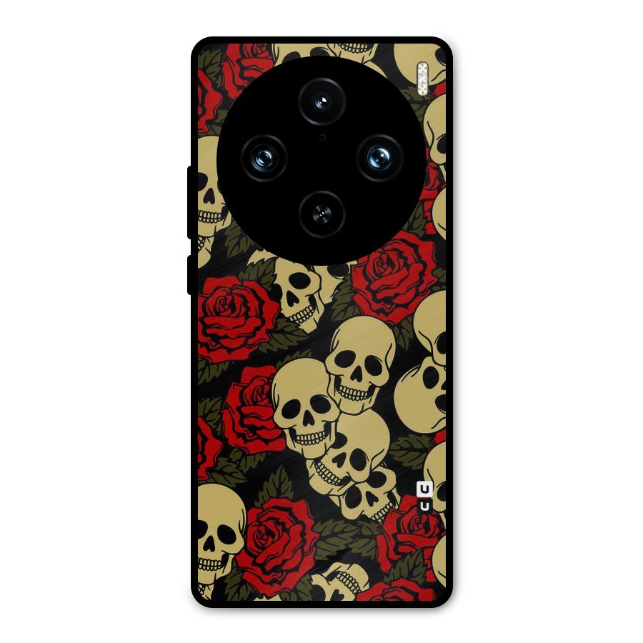 Skulled Roses Metal Back Case for Vivo X100 Pro