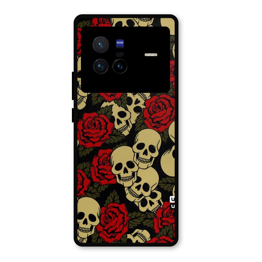 Skulled Roses Metal Back Case for Vivo X80