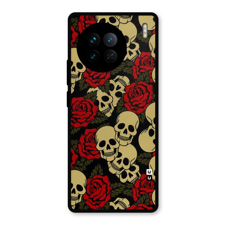 Skulled Roses Metal Back Case for Vivo X90