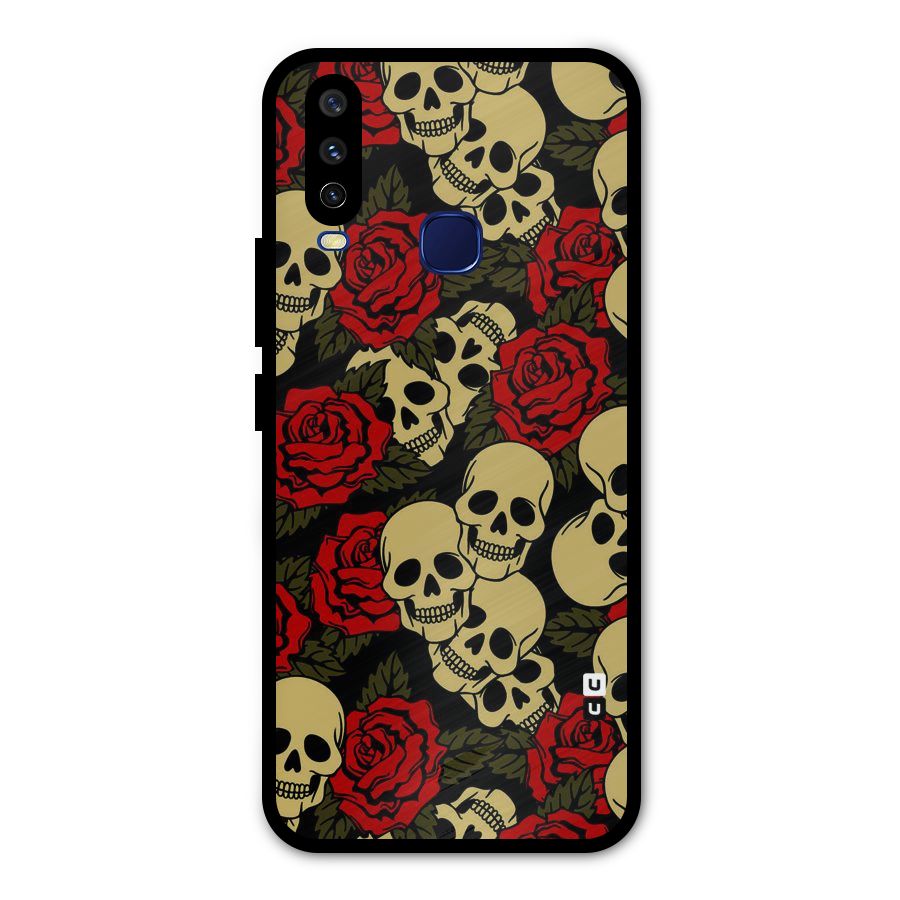 Skulled Roses Metal Back Case for Vivo Y12