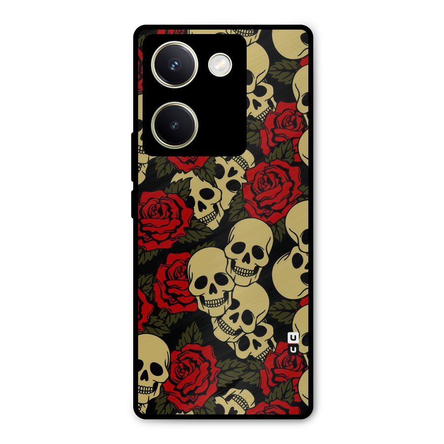 Skulled Roses Metal Back Case for Vivo Y200 Pro