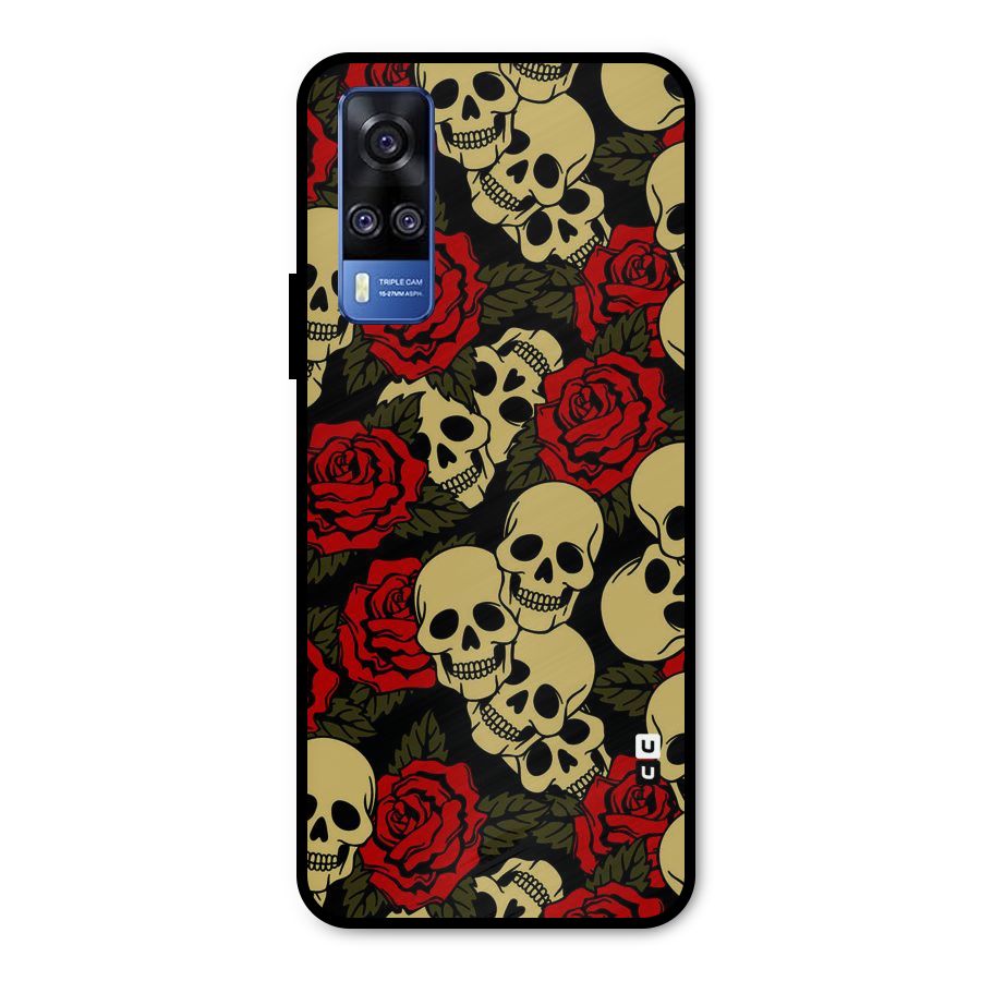Skulled Roses Metal Back Case for Vivo Y31