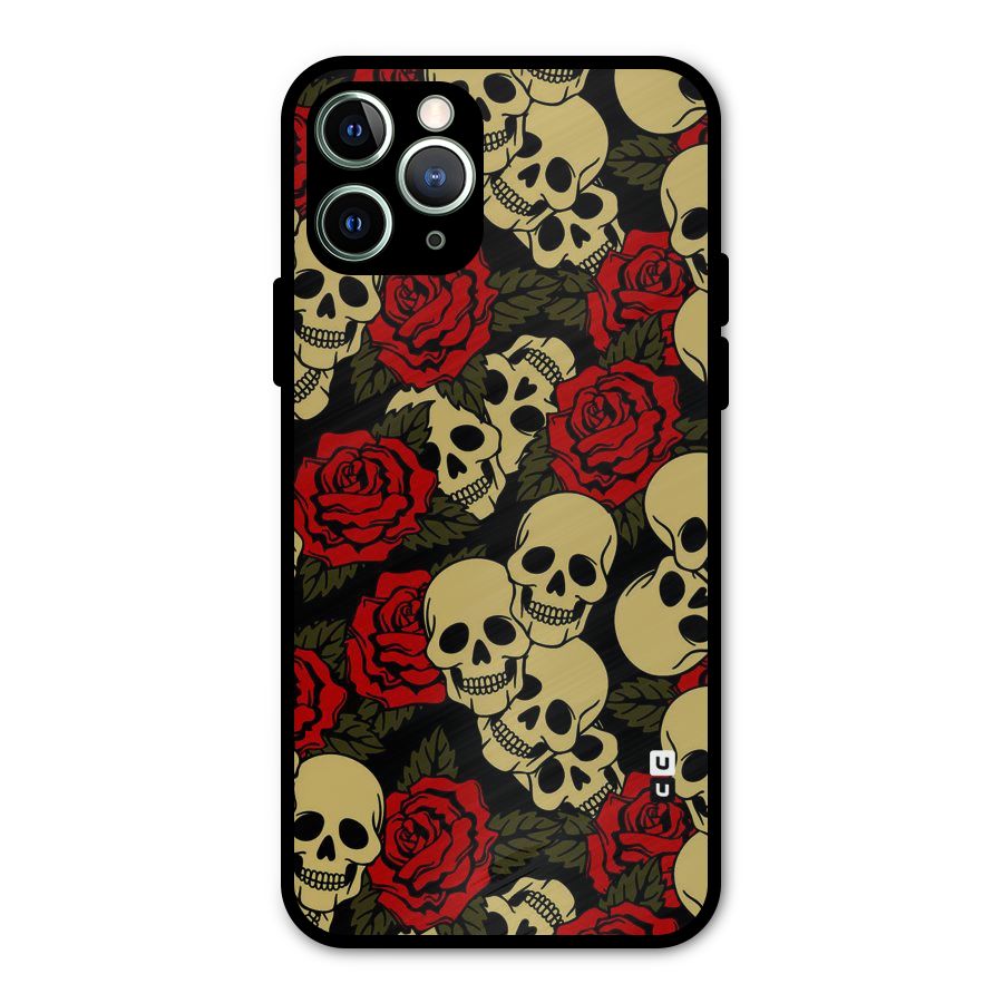Skulled Roses Metal Back Case for iPhone 11 Pro Max