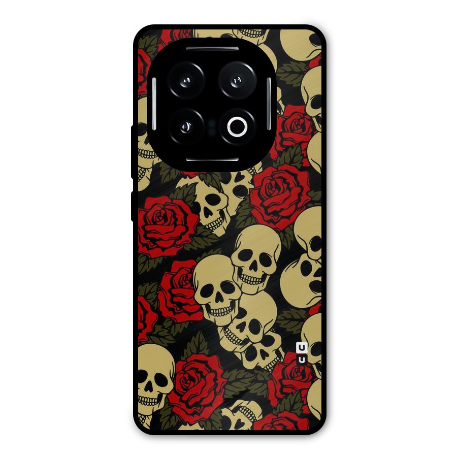 Skulled Roses Metal Back Case for iQOO 13