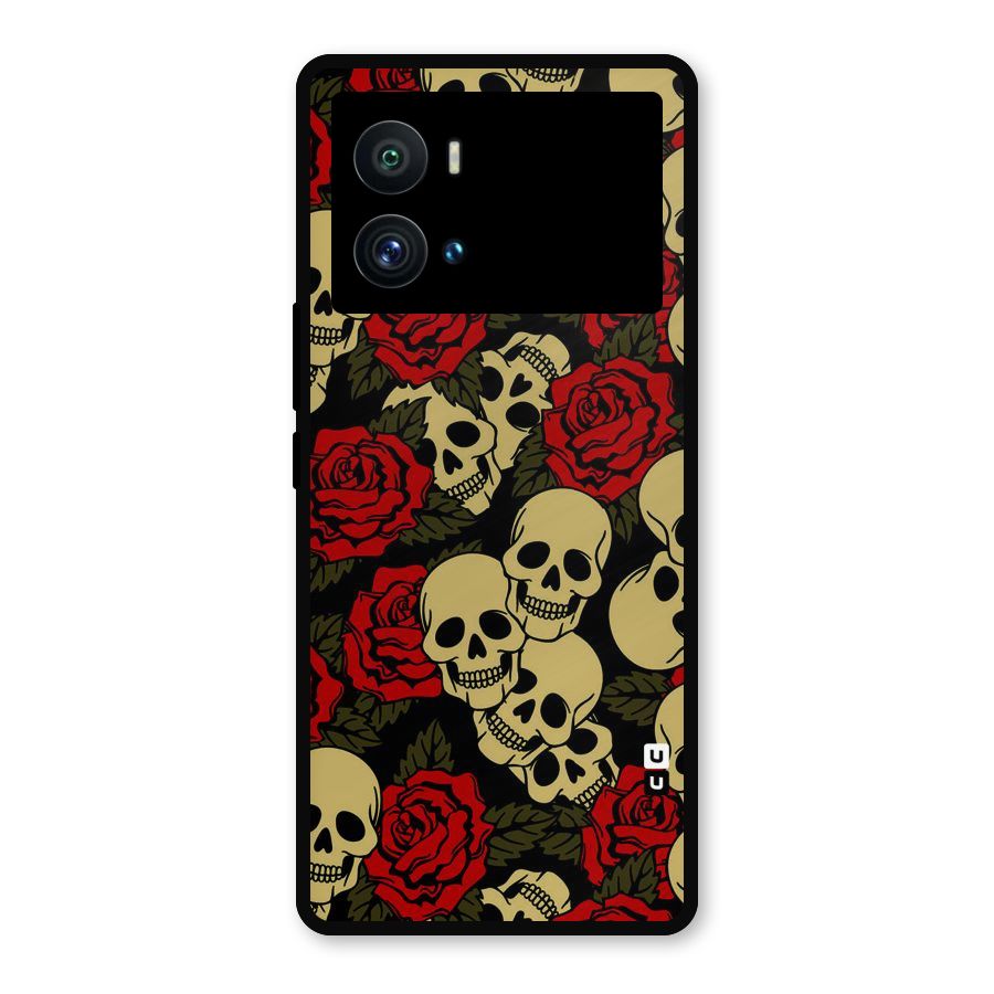Skulled Roses Metal Back Case for iQOO 9 Pro