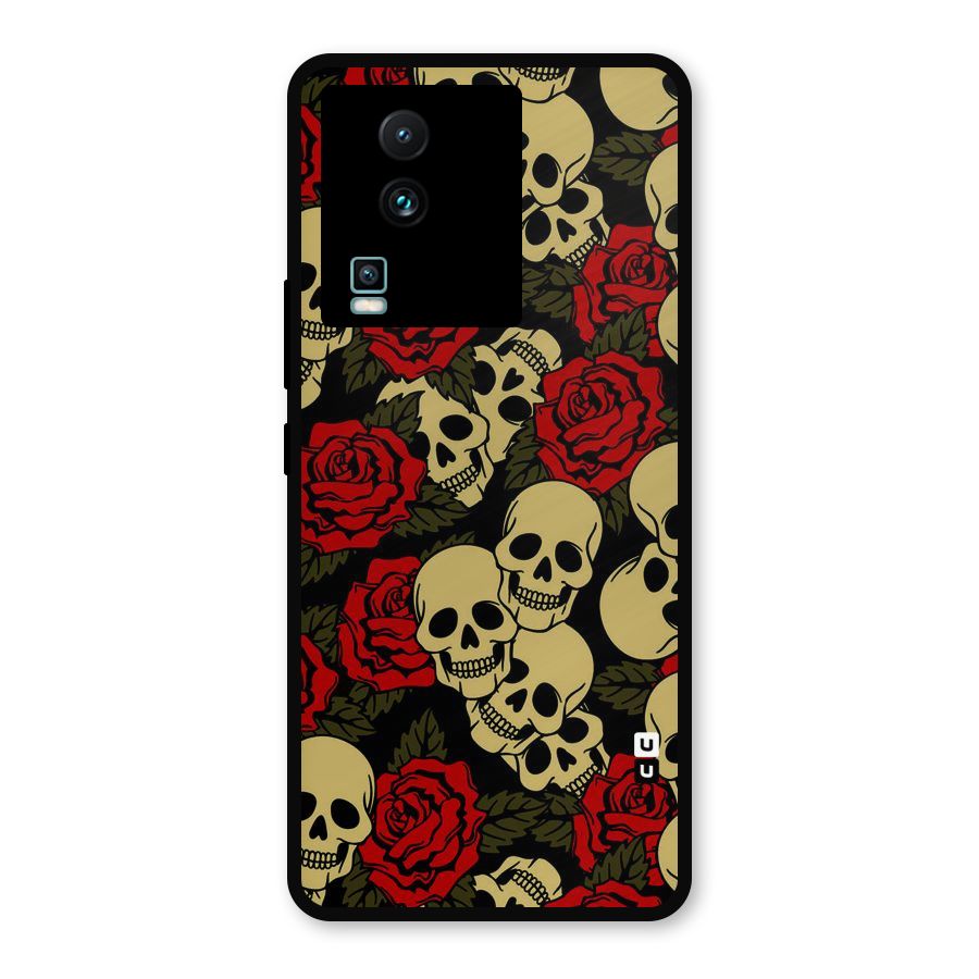 Skulled Roses Metal Back Case for iQOO Neo 7 Pro