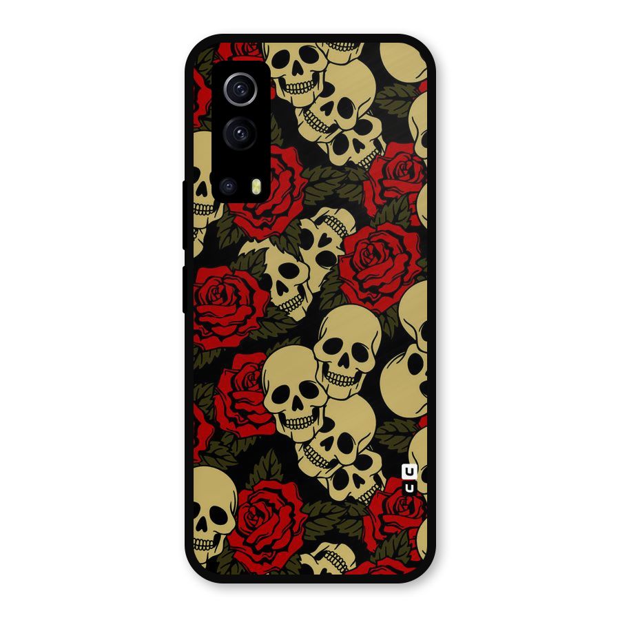 Skulled Roses Metal Back Case for iQOO Z3
