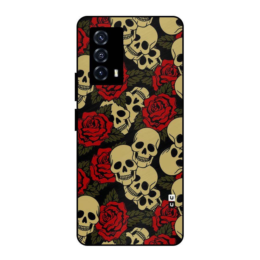 Skulled Roses Metal Back Case for iQOO Z5