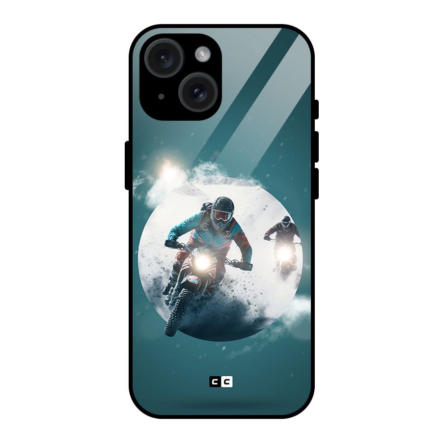 Sky Biker Glass Back Case for iPhone 15