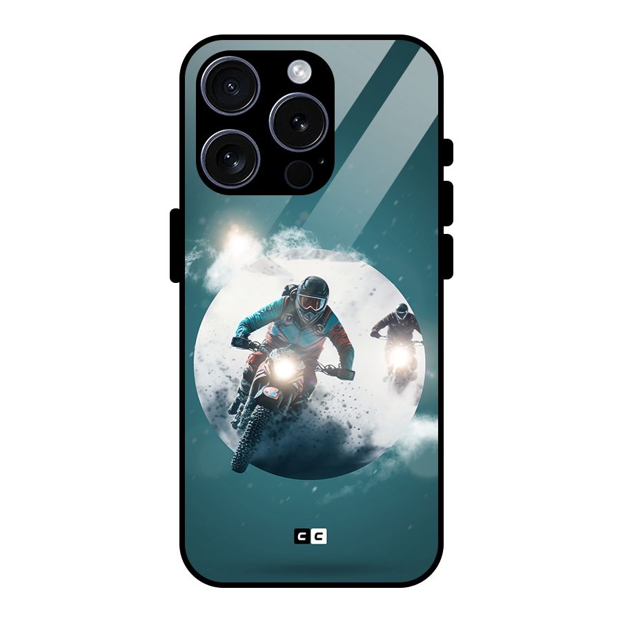 Sky Biker Glass Back Case for iPhone 15 Pro