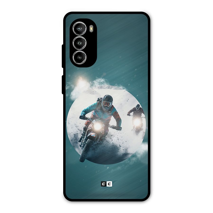 Sky Biker Metal Back Case for Moto G52