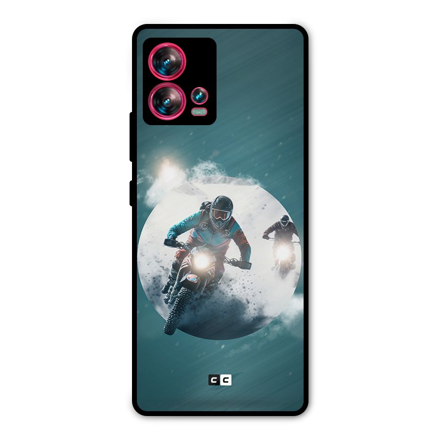 Sky Biker Metal Back Case for Motorola Edge 30 Fusion