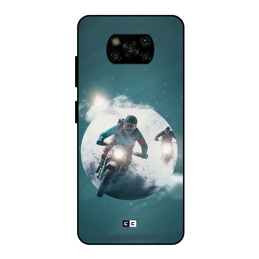 Sky Biker Metal Back Case for Poco X3