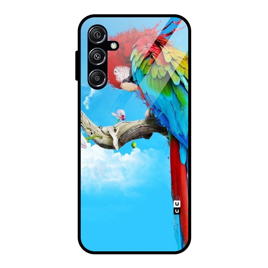 Sky Parrot Glass Back Case for Galaxy M34 5G
