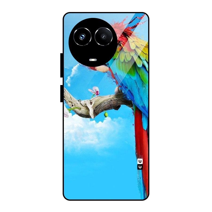Sky Parrot Glass Back Case for Realme 11X
