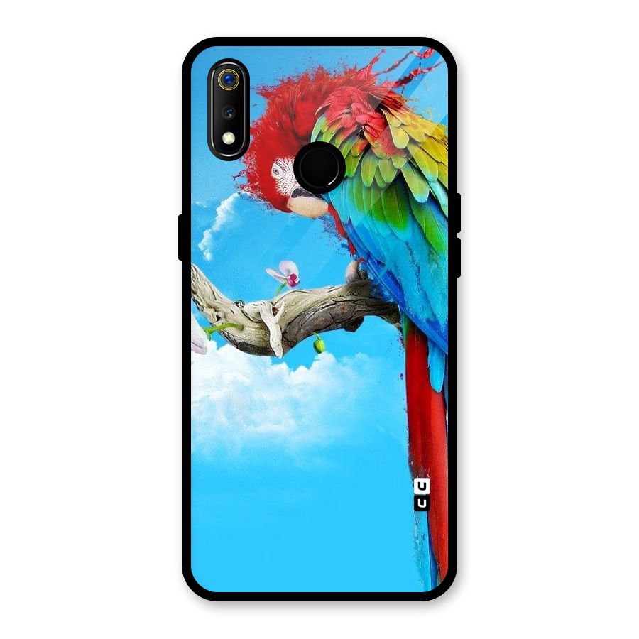 Sky Parrot Glass Back Case for Realme 3i