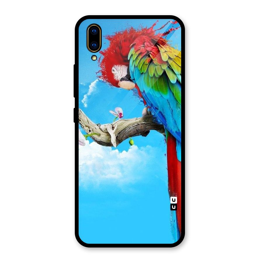 Sky Parrot Glass Back Case for Vivo V11 Pro