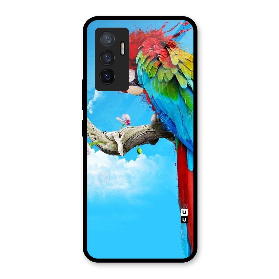 Sky Parrot Glass Back Case for Vivo V23e