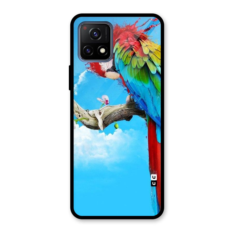 Sky Parrot Glass Back Case for Vivo Y72 5G