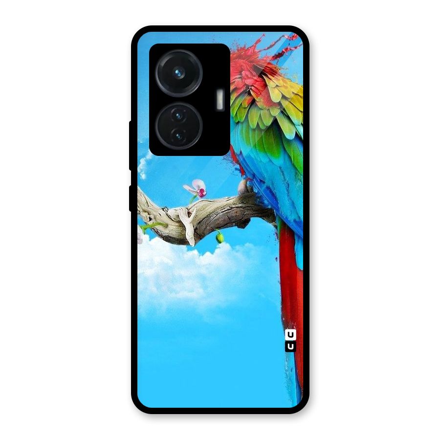 Sky Parrot Glass Back Case for iQOO Z6 44W