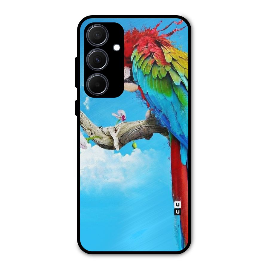 Sky Parrot Metal Back Case for Galaxy A35