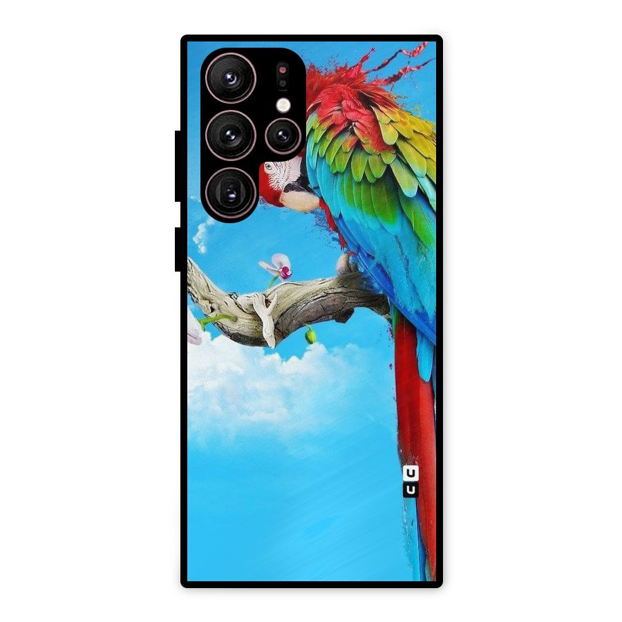 Sky Parrot Metal Back Case for Galaxy S22 Ultra 5G