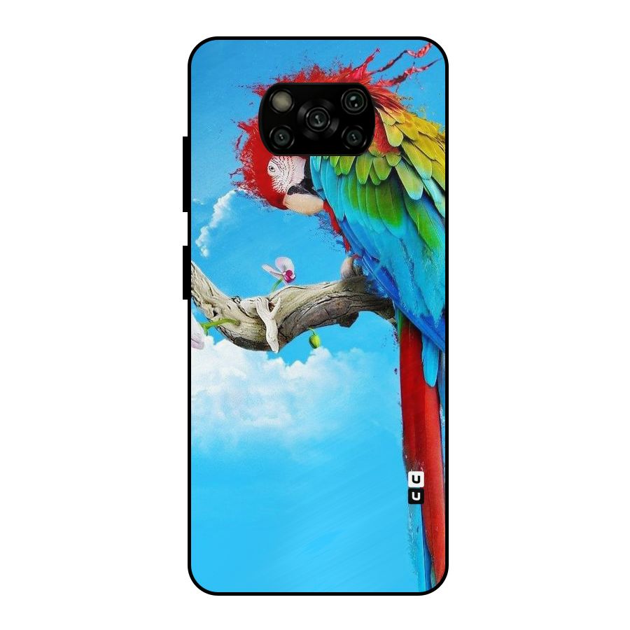 Sky Parrot Metal Back Case for Poco X3
