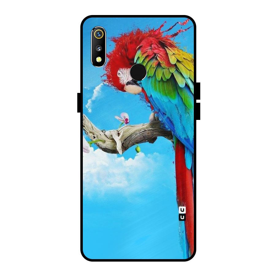 Sky Parrot Metal Back Case for Realme 3